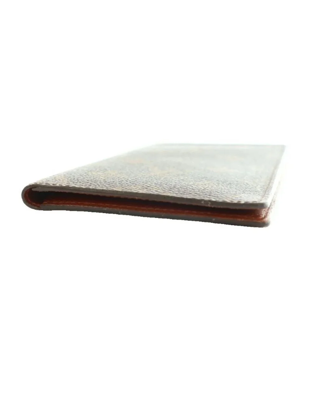 Louis Vuitton 2 Folding Wallet Leather Monogram Canvas Brown SS
